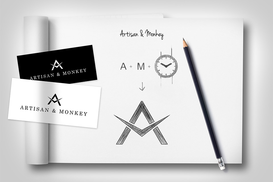 AM logo design process