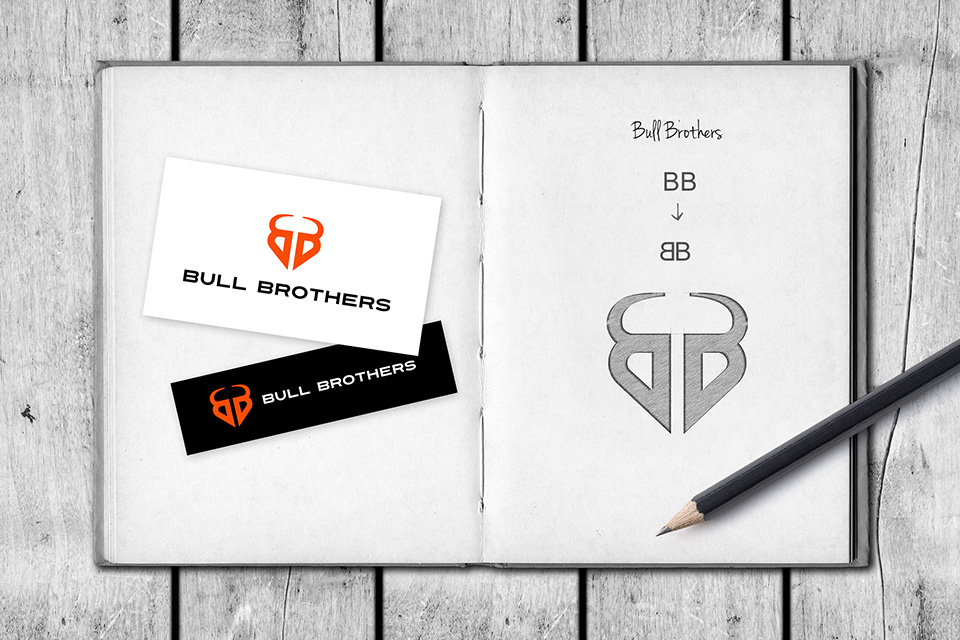 Bull Brothers logo design process