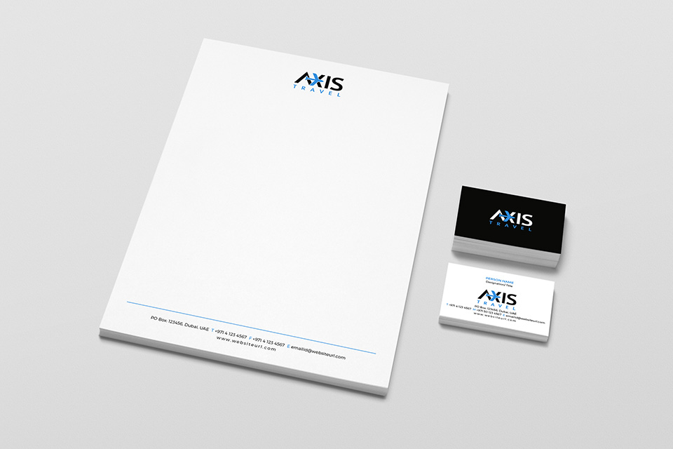 axis travel dubai logo design