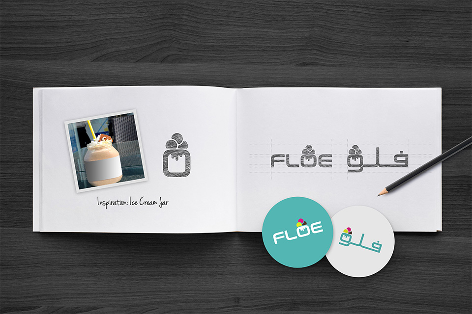 FLOE Dubai logo design process