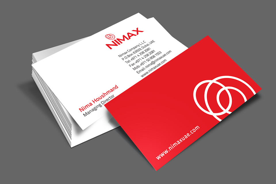 nimax dubai business card design